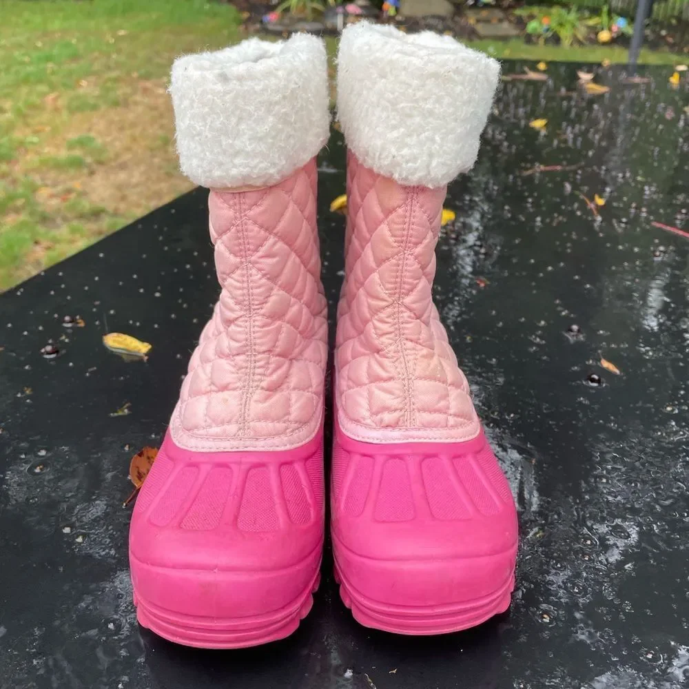 SOREL Powder Storm Pink Quilted Lined Pull On Winter Snow Boots